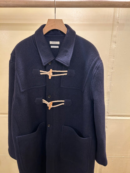 FUJI MELTON WOOL DUFFEL COAT -Navy-