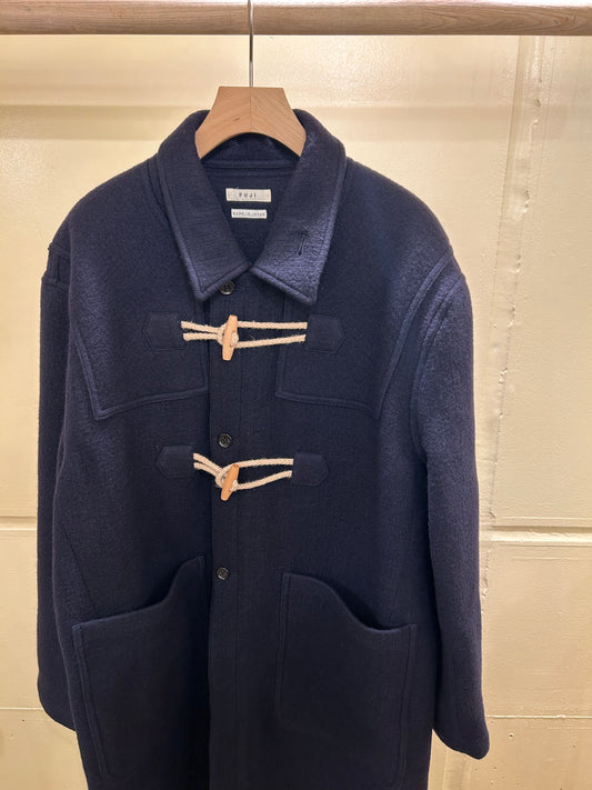 FUJI MELTON WOOL DUFFEL COAT -Navy-
