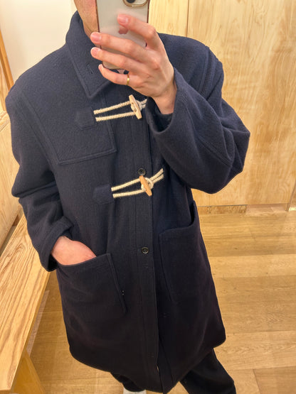 FUJI MELTON WOOL DUFFEL COAT -Navy-
