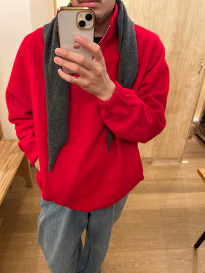 FUJI BRUSHED WOOL PULLOVER -Red-