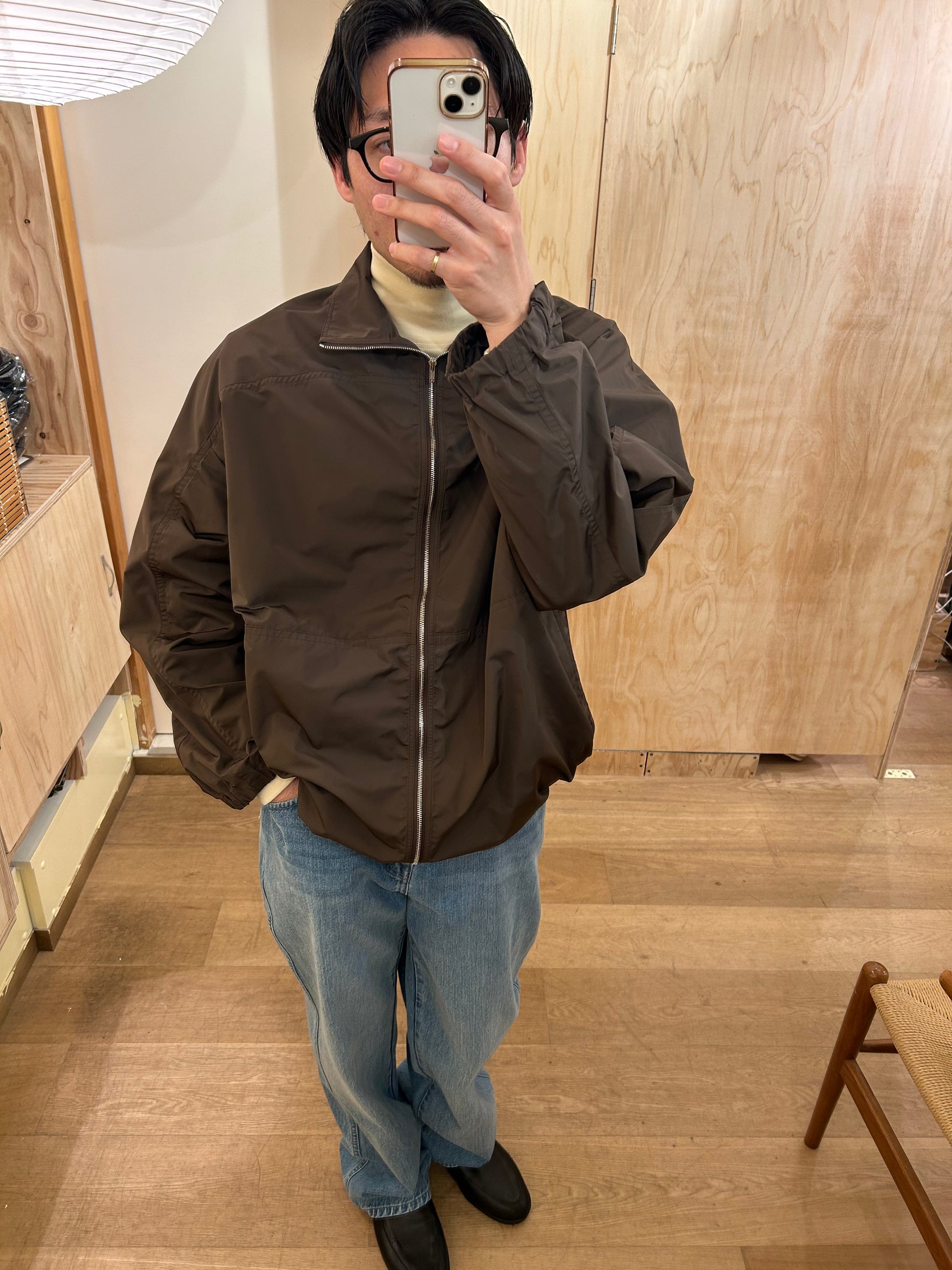 FUJI SILK POLYESTERLIGHT PARKA -Brown-