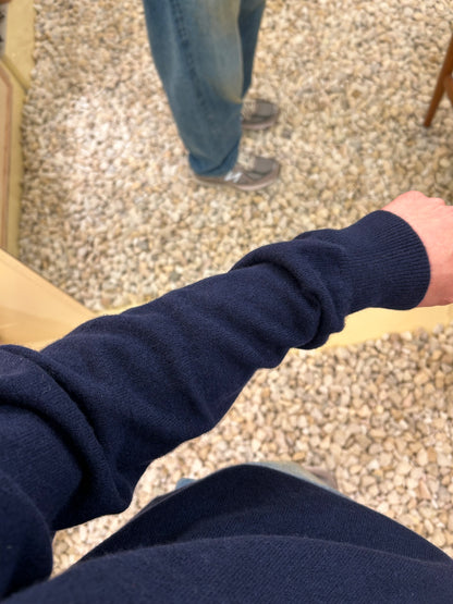 FUJI CASHMERE CREW NECK KNIT -Navy-