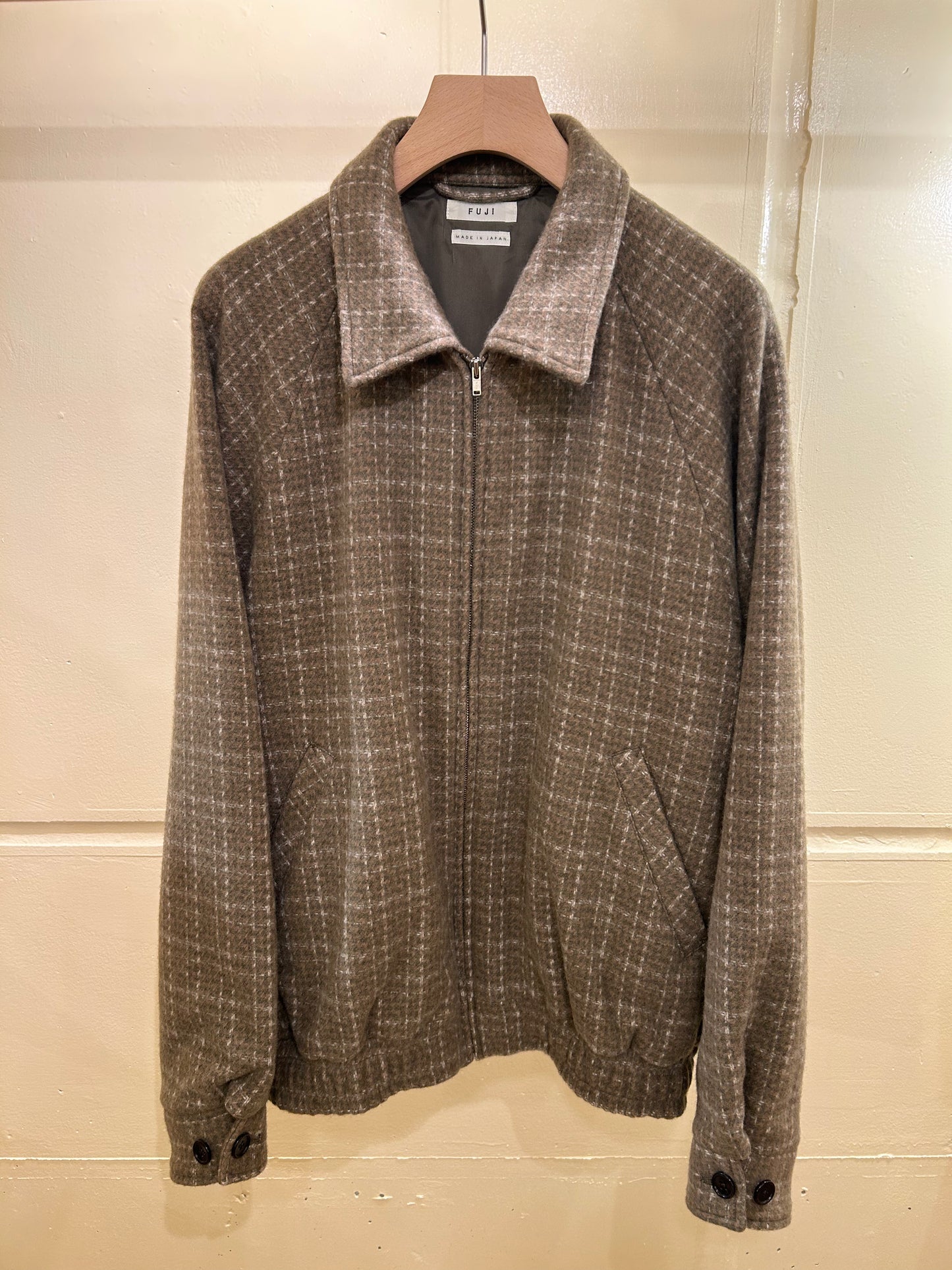 FUJI WOOL CHECK RAGLAN BLOUSON