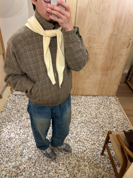 FUJI WOOL CHECK RAGLAN BLOUSON