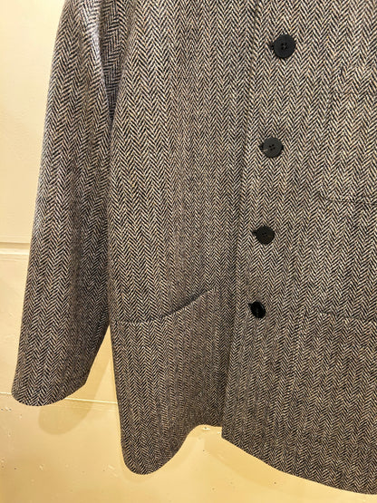 Cale Wool Herringbone Coat -Brown-