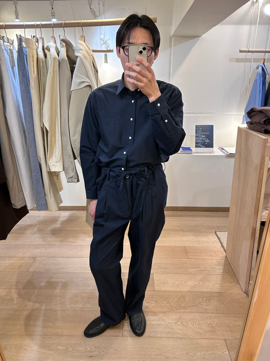 FUJI COTTON SILK BELTLESS PANTS