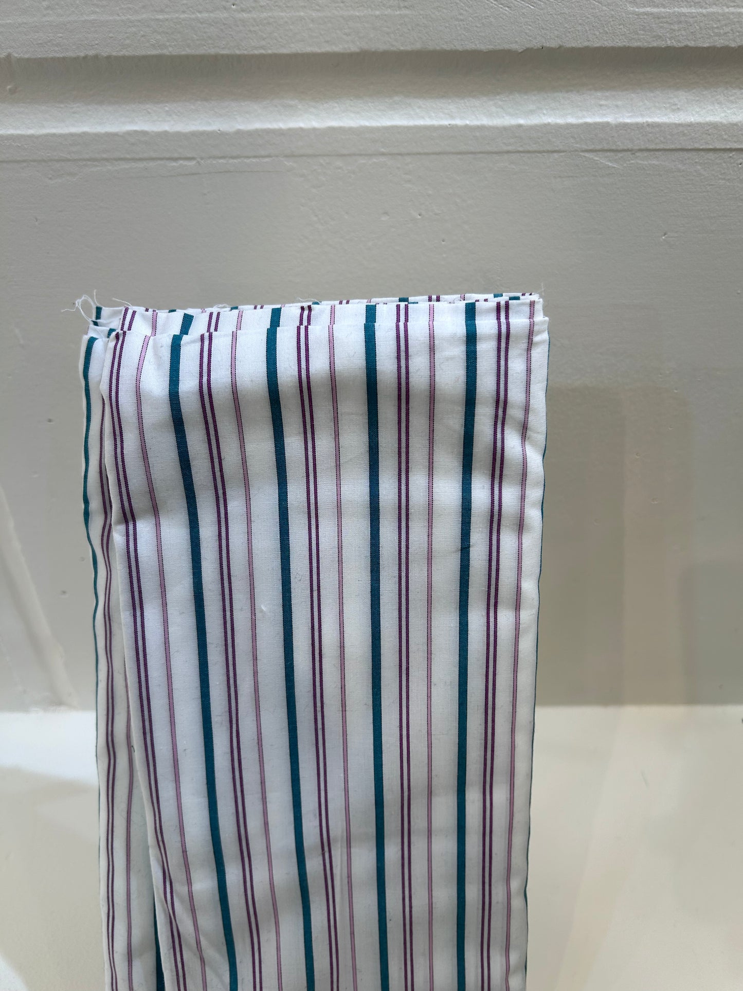 Deadstock Pink / Green / White Stripe Fabric