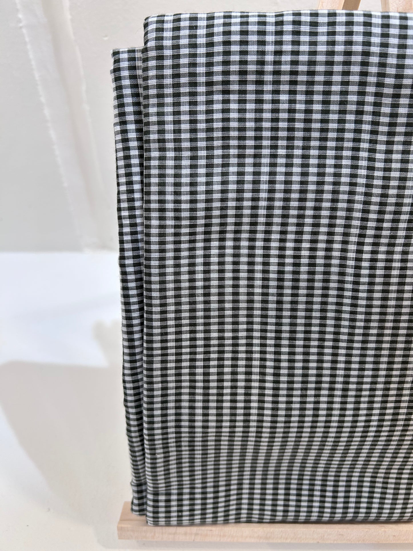 Deadstock Green Gingham Check Fabric