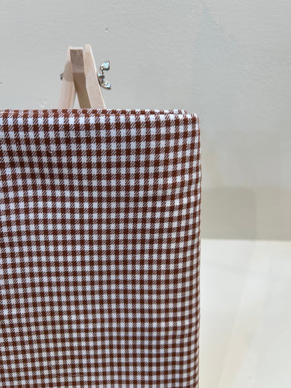Deadstock Brown Gingham Check Fabric