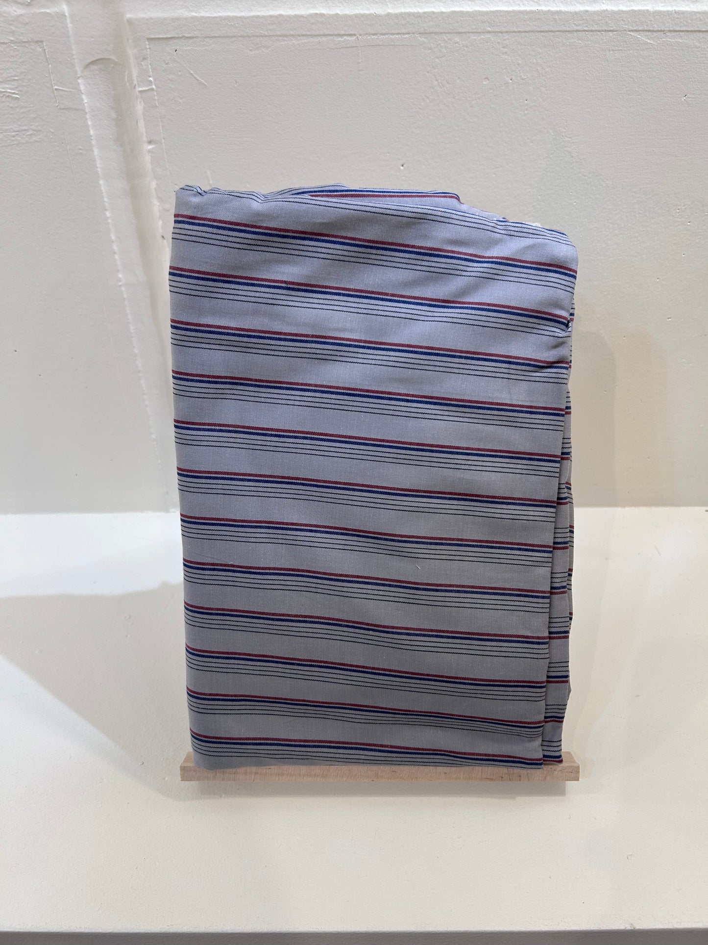 Grey Base Purple / Blue Stripe Fabric