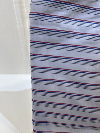 Grey Base Purple / Blue Stripe Fabric