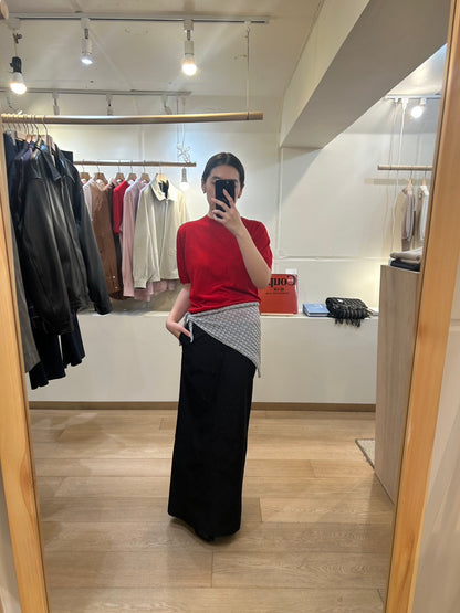 Ernie Palo Open Work Knit Scarf -Gray-