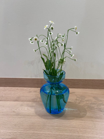 Blue glass vase