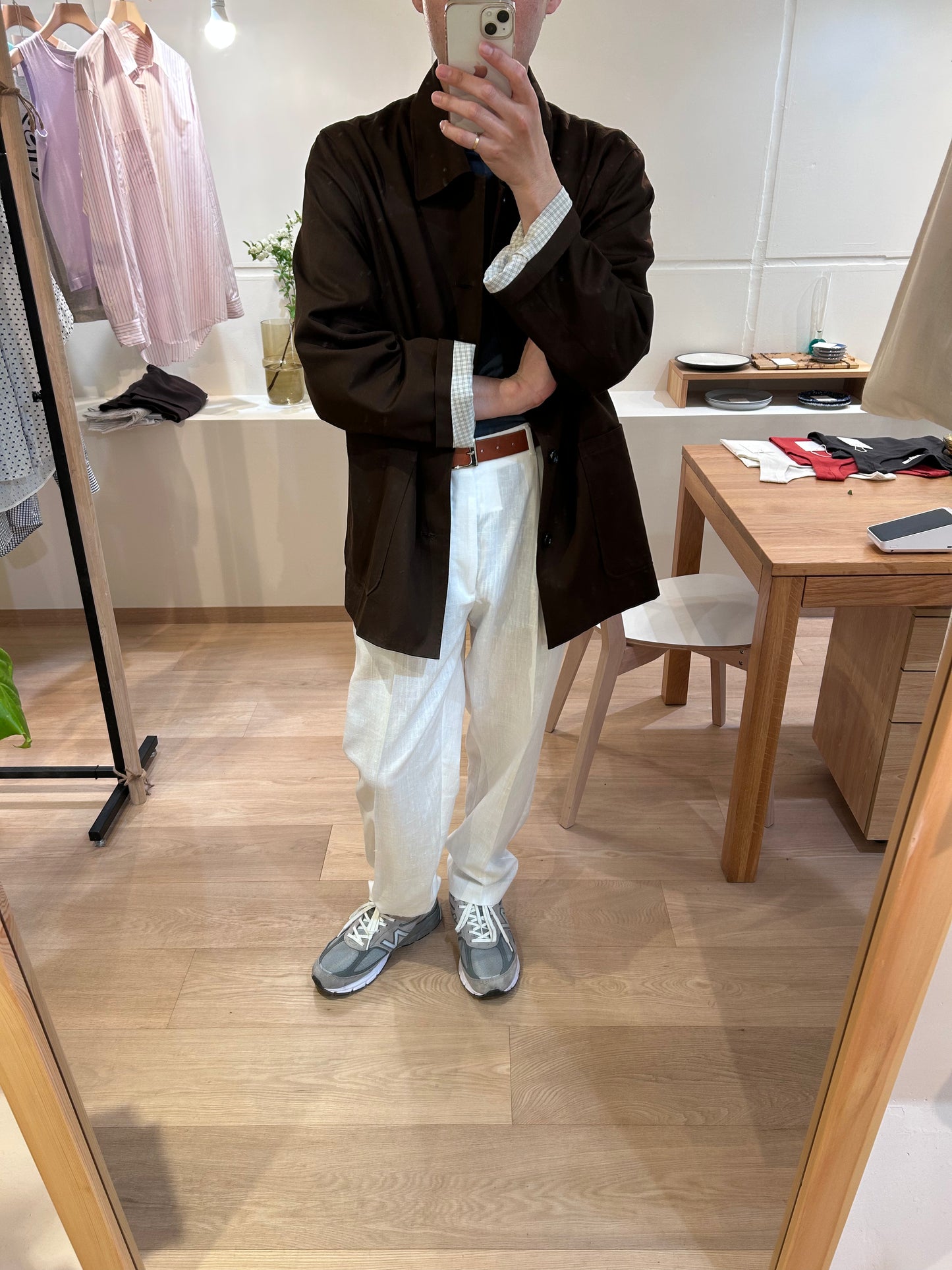 White linen slacks