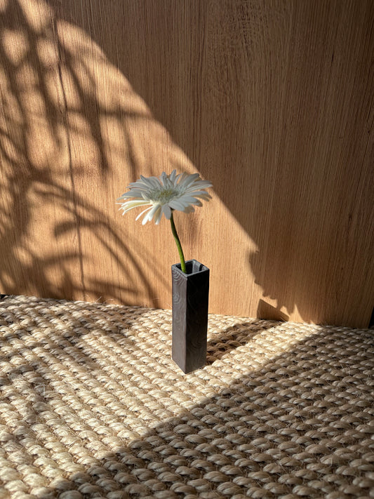 black ceramic vase