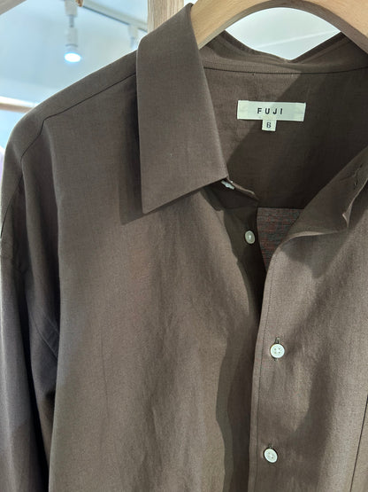 FUJI SILK COTTON STANDARD SHIRT(brown)