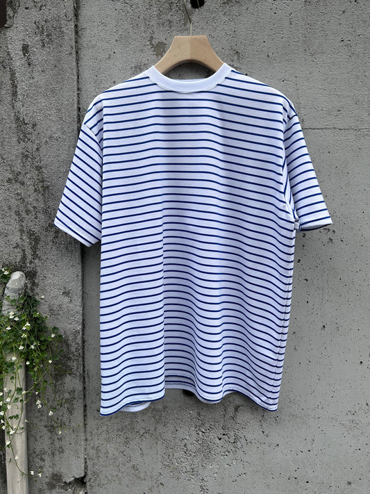 FUJI SUPIMA COTTON BORDER S/S T-SHIRTS