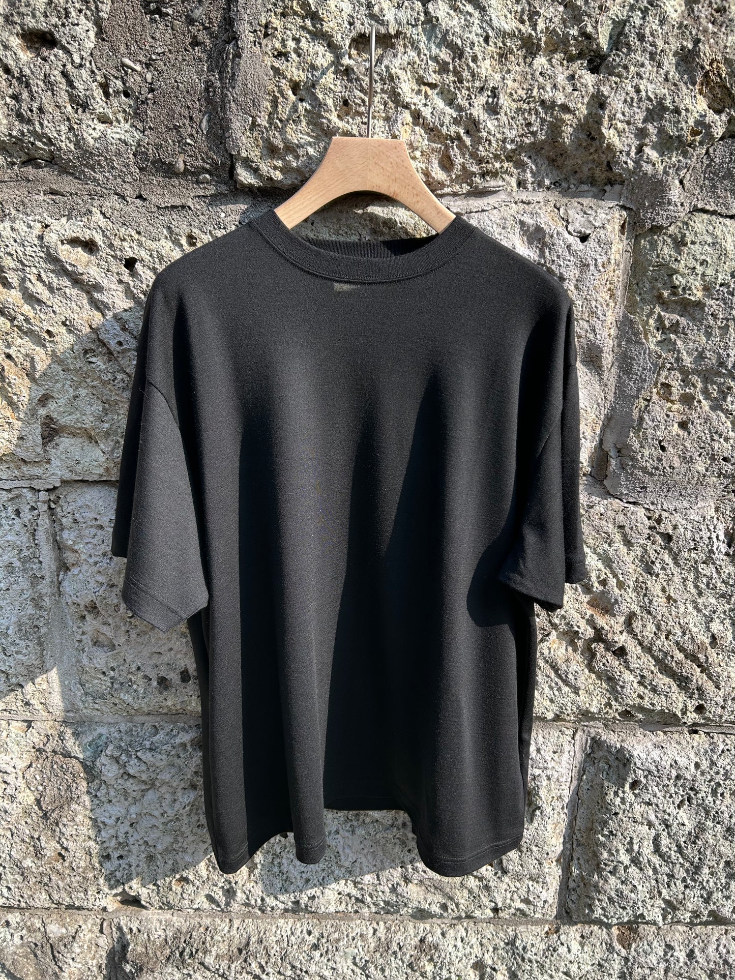 FUJI WOOL S/S T-SHIRT Men -Black-