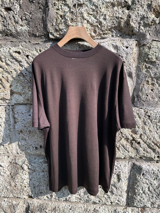 FUJI WOOL S/S T-SHIRT -Brown-