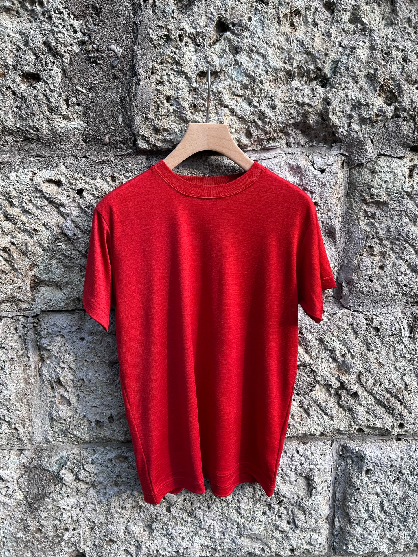 FUJI WOOL S/S T-SHIRT -Red-