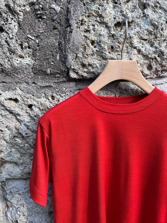 FUJI WOOL S/S T-SHIRT -Red-