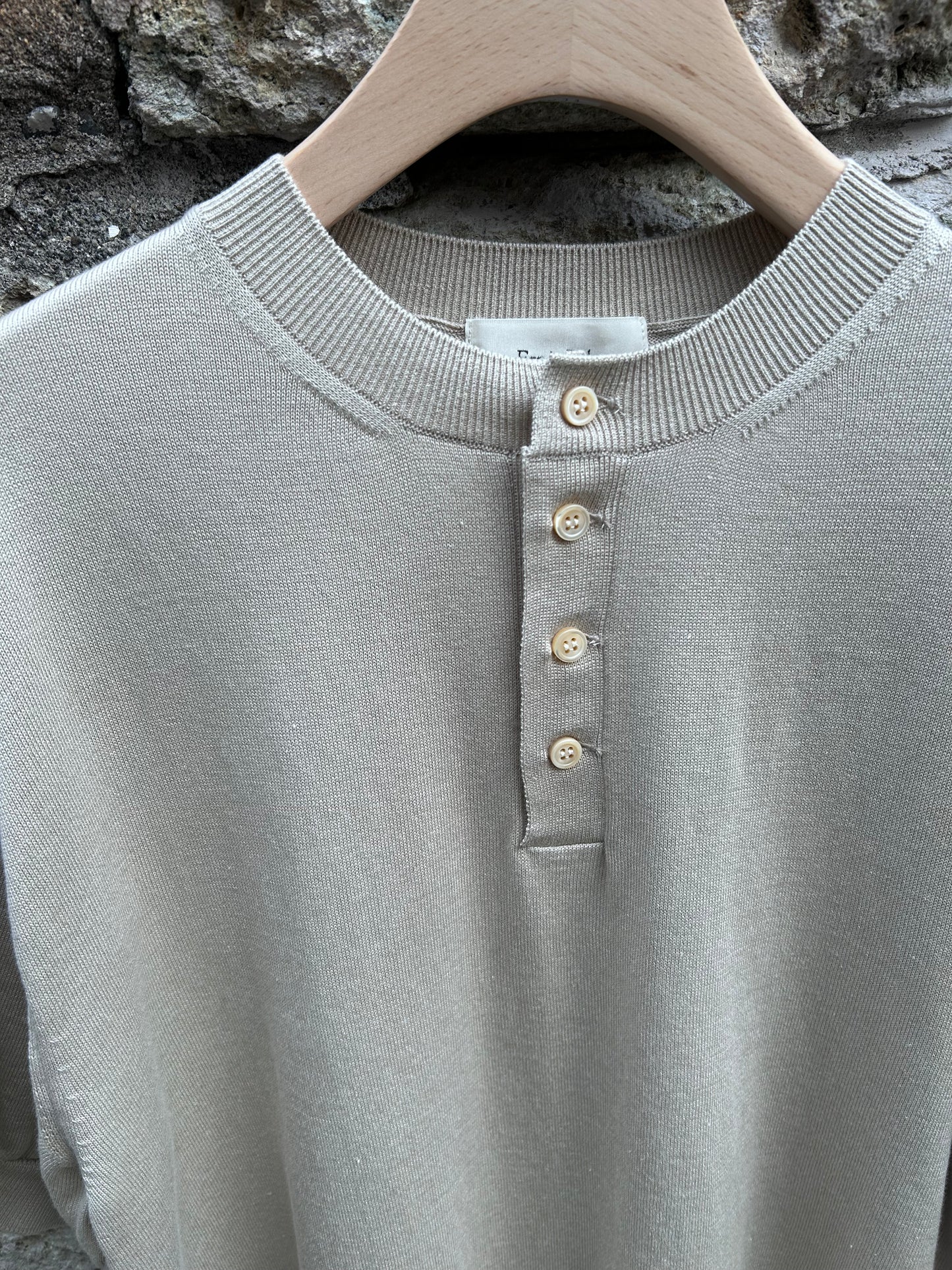 Ernie Palo Henry Neck S/S Knit -Beige-