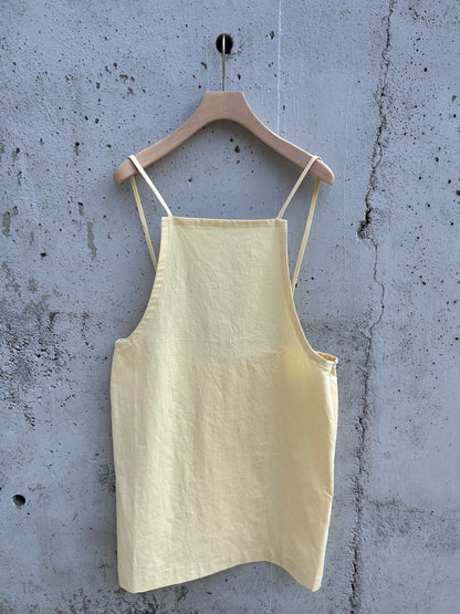FUJI COTTON LINEN ONEPIECE -Yellow-