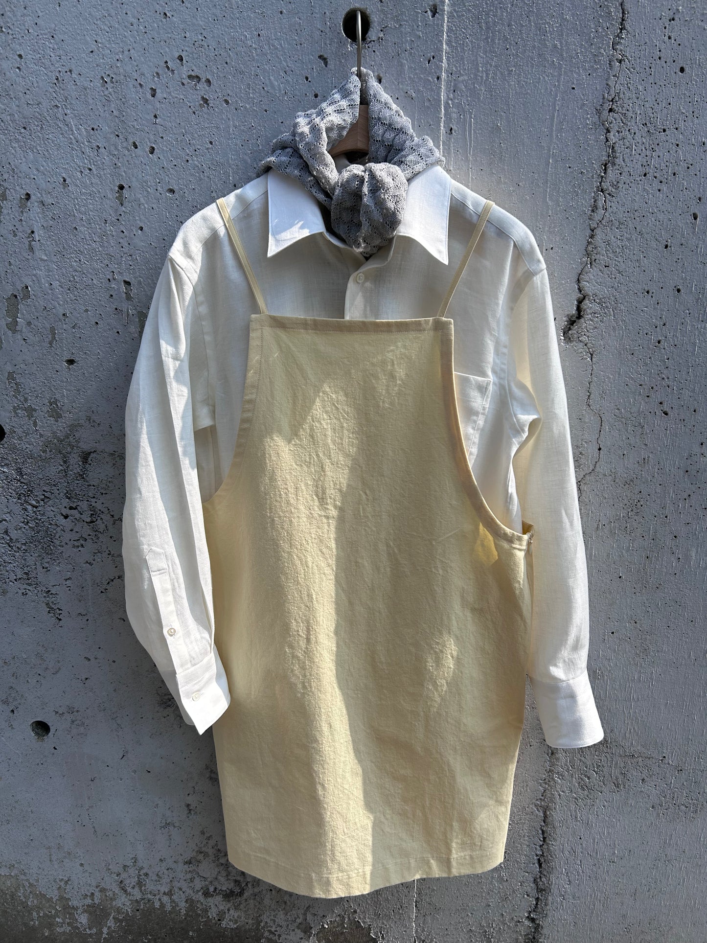 FUJI COTTON LINEN ONEPIECE -Yellow-
