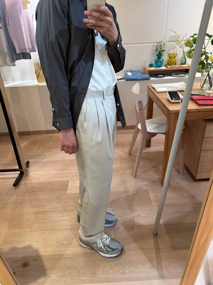 Blue pinstripe slacks