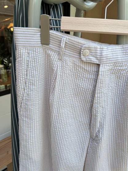 Beige striped slacks