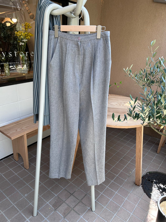 gray wool slacks