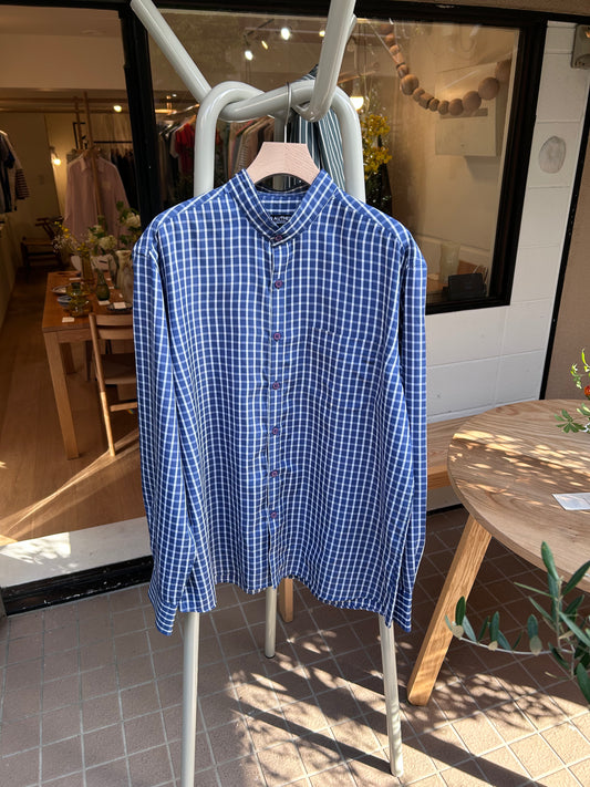 Blue gingham check shirt