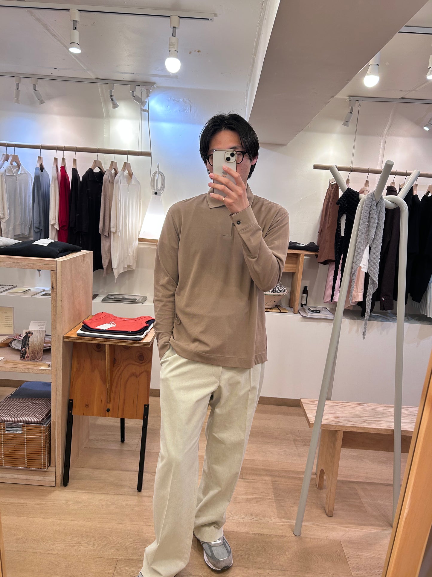 Cale Supima Kanoko One Button Long Sleeve -Taupe-