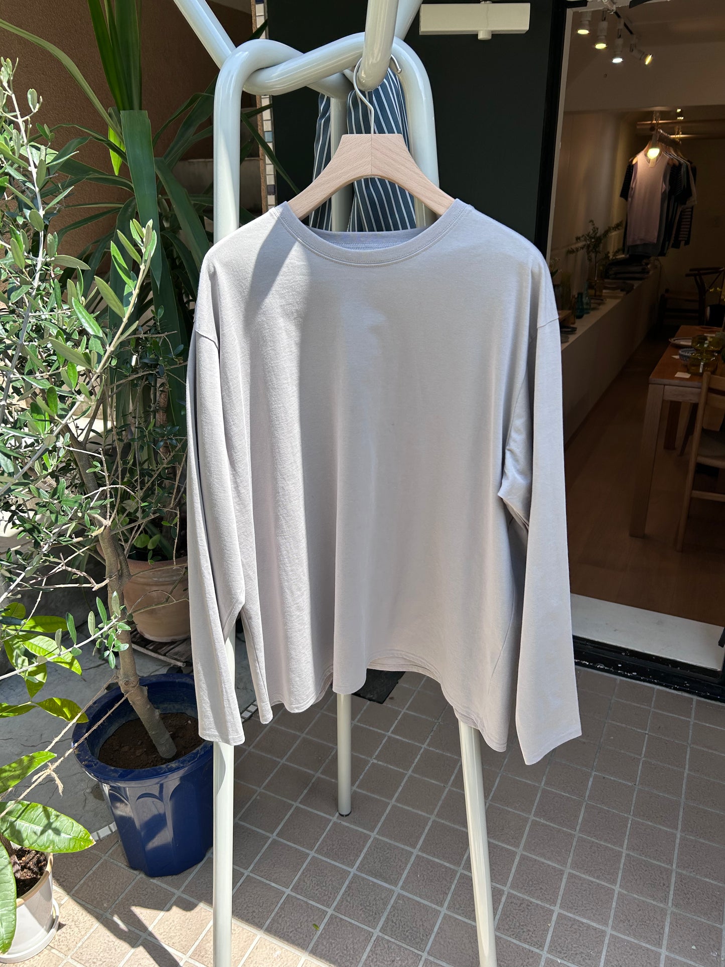 FUJI Pure cotton L/S ZEN T-shirt(smoke)