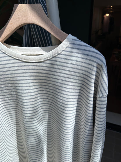 FUJI Pure cotton Border L/S T-shirt(smoke)