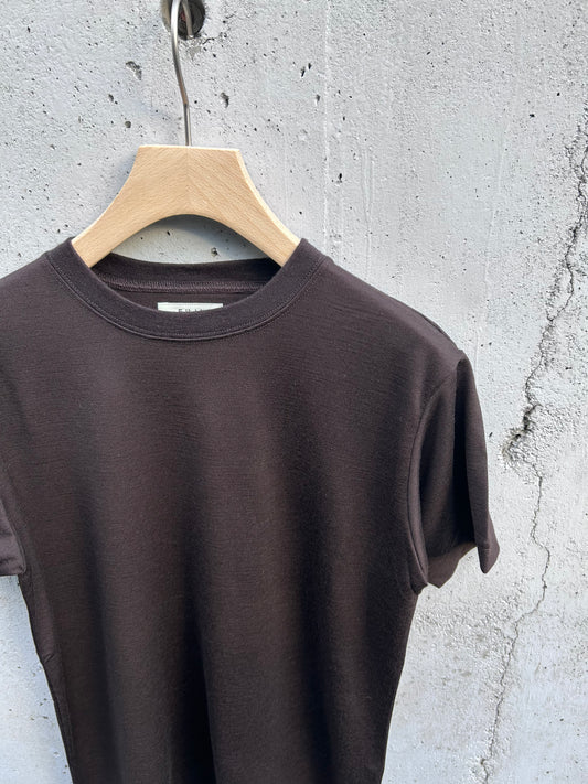 FUJI WOOL S/S T-SHIRT Women -Brown-