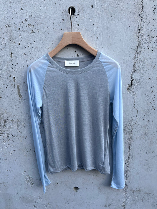 Ernie Palo Switching Color L/S T-shirt -Sax-