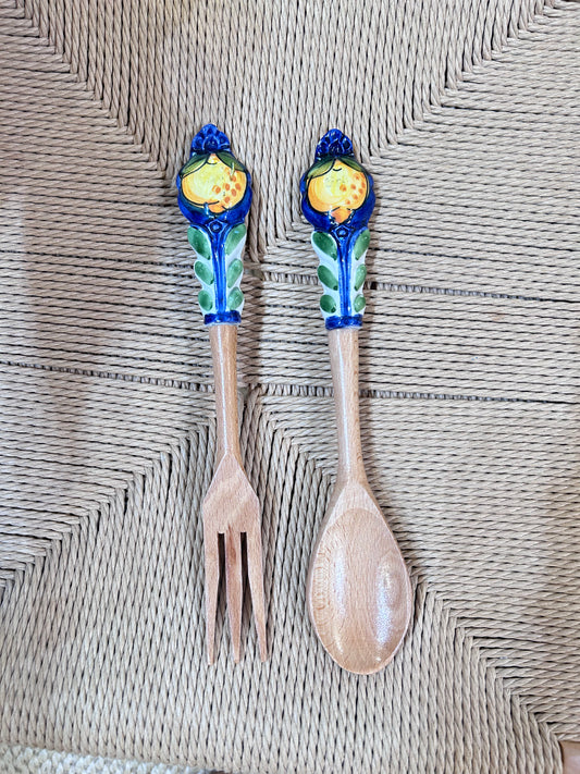 flower wood cutlery (lemon)