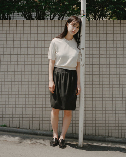 FUJI SILK CASHMERE S/S SKIPPER POLO-Women-