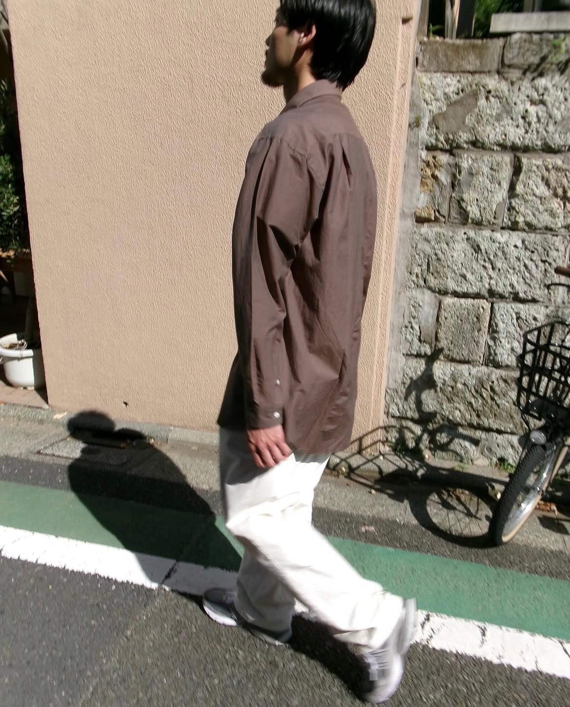 FUJI SILK COTTON STANDARD SHIRT-Brown-