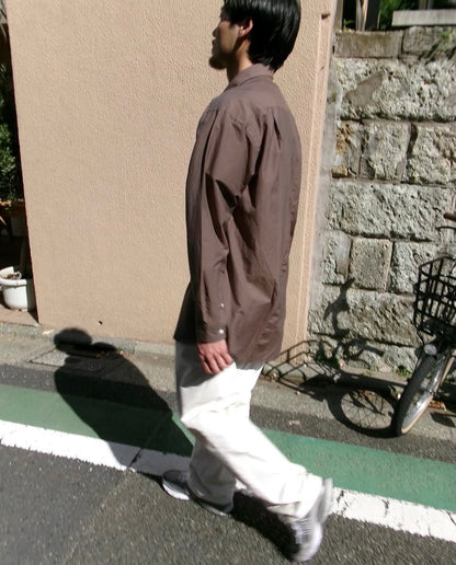 FUJI SILK COTTON STANDARD SHIRT-Brown-
