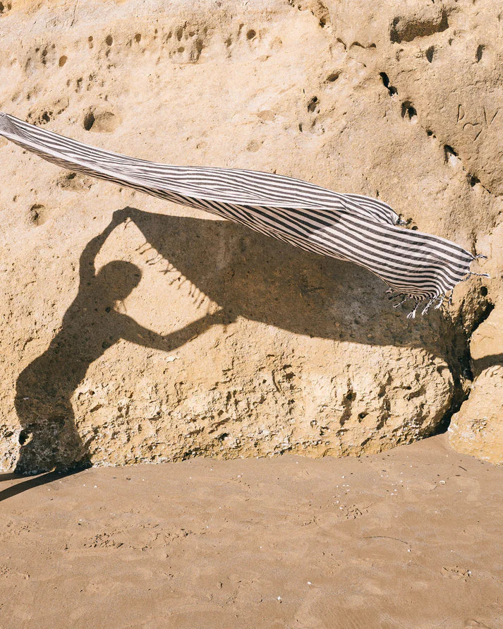 Mizar&Alcor Bath&Hand Towel -Striped Black-