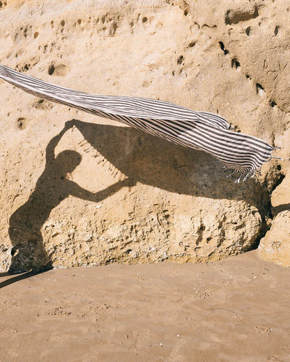 Mizar&Alcor Bath&Hand Towel -Striped Black-